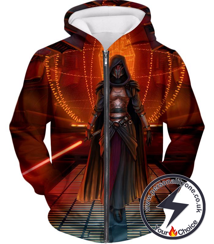 Star Wars Awesome Sith Lord Darth Revan Female Graphic Action Zip Up Hoodie